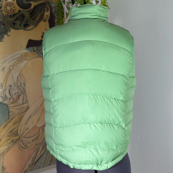LL Bean Womens Goose Down Puffer Vest Reversible Green Nylon Zip Up Small - Picture 12 of 12